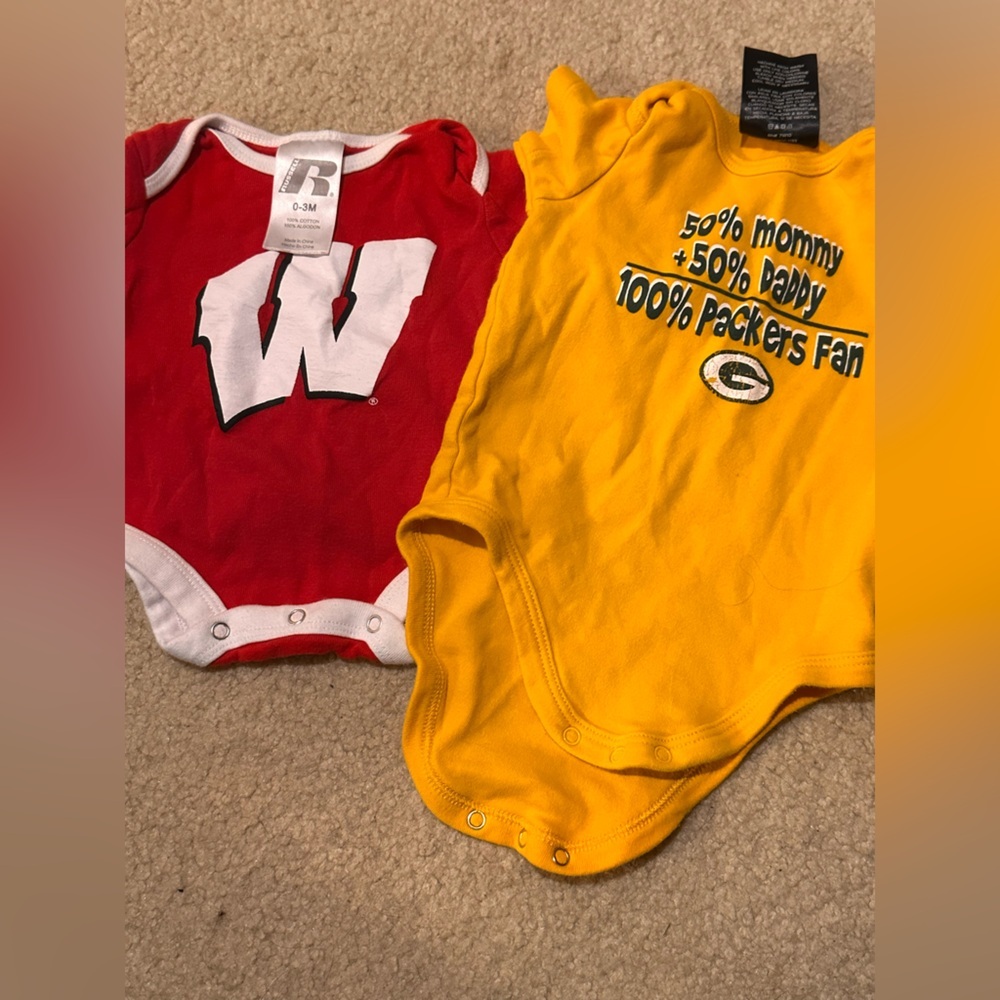 Baby Sports Bodysuit Lot Packers Wisconsin 0–3 Months